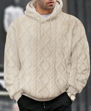 <h1 class="product_title entry-title">Men's Casual Jacquard Double-Sided Fleece Hoodie Top</h1> - Image 9