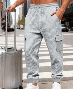 <h1 class="product_title entry-title">Men's Loose Fit Casual Sports Jacquard Outdoor Work Trousers For Commuting</h1> - Image 7