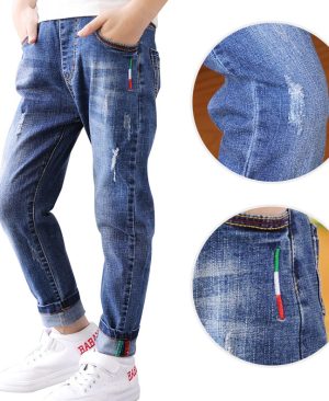 ⁦<h1 class="product_title entry-title">سروال جينز للأولاد، تصميم جديد، سروال أطفال كبير، سروال أطفال لفصلي الربيع والخريف</h1>⁩ - الصورة ⁦4⁩