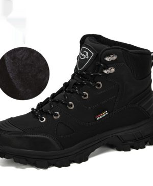 ⁦<h1 class="product_title entry-title">أحذية شتوية سميكة للرجال عالية الساق بطانة فleece مضادة للانزلاق بحجم كبير</h1>⁩ - الصورة ⁦5⁩