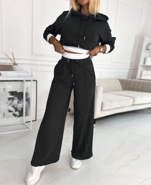 <h1 class="product_title entry-title">Women's Hoodie Suit Sporty Casual Long-Sleeved Hooded Sweatshirt</h1> - Image 10