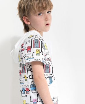 <h1 class="product_title entry-title">Cartoon print boy's hooded short sleeve t-shirt</h1> - Image 3