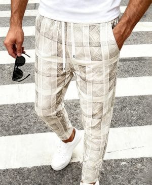 ⁦<h1 class="product_title entry-title">سروال رجال خفيف الوزن بقصة فضفاضة عصرية بأسلوب عمل بسيط رياضي واسع الساقين</h1>⁩ - الصورة ⁦4⁩