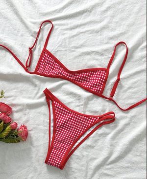 <h1 class="product_title entry-title">Bandeau Backless Lace-up Bikini Two-piece Swimsuit</h1> - Image 9