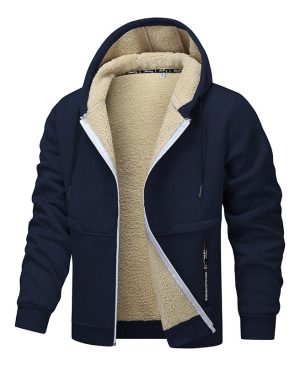 ⁦<h1 class="product_title entry-title">هودي كاجوال للرجال سميك من فليس مع بطانة شيربا سميكة جاكيت بغطاء رأس بسحاب ملابس شتوية</h1>⁩ - الصورة ⁦8⁩