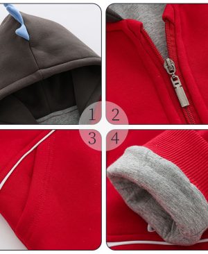 Fashionable Kids Warm Thick Hooded Jacket - Image 6