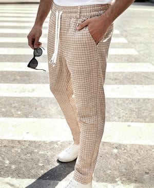 ⁦<h1 class="product_title entry-title">سروال رجال خفيف الوزن بقصة فضفاضة عصرية بأسلوب عمل بسيط رياضي واسع الساقين</h1>⁩ - الصورة ⁦5⁩