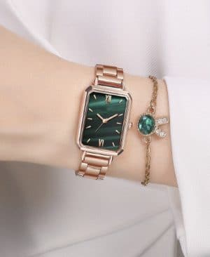 ⁦<h1 class="product_title entry-title">ساعة نسائية عصرية مربعة من الفولاذ مع حركة كوارتز</h1>⁩ - الصورة ⁦4⁩