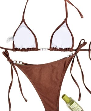 ⁦<h1 class="product_title entry-title">مايوه سبليت بلون موحد مع حبال وخرز وبكيني</h1>⁩ - الصورة ⁦3⁩