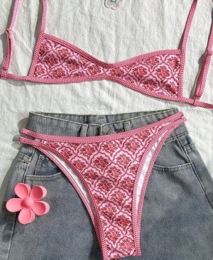 <h1 class="product_title entry-title">Bandeau Backless Lace-up Bikini Two-piece Swimsuit</h1> - Image 5