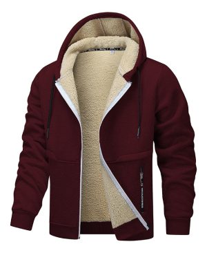 ⁦<h1 class="product_title entry-title">هودي كاجوال للرجال سميك من فليس مع بطانة شيربا سميكة جاكيت بغطاء رأس بسحاب ملابس شتوية</h1>⁩ - الصورة ⁦10⁩