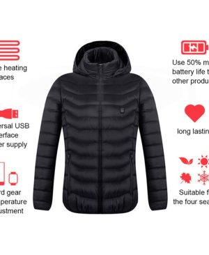 <h1 class="product_title entry-title">Winter Heated Jacket USB Electric Cotton Coat Zip-up Heater Thermal Clothing Heating Vest For Men</h1> - Image 7