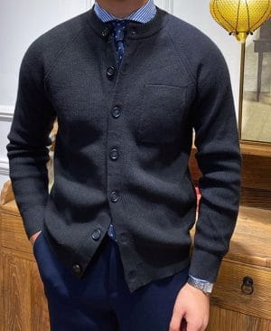 ⁦<h1 class="product_title entry-title">قميص محبوك ضيق بألوان صلبة بياقة دائرية وكنزة ضيقة وملابس خارجية</h1>⁩ - الصورة ⁦5⁩