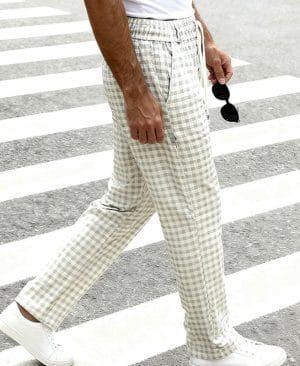 ⁦<h1 class="product_title entry-title">سروال رجال خفيف الوزن بقصة فضفاضة عصرية بأسلوب عمل بسيط رياضي واسع الساقين</h1>⁩ - الصورة ⁦6⁩