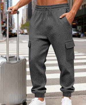 <h1 class="product_title entry-title">Men's Loose Fit Casual Sports Jacquard Outdoor Work Trousers For Commuting</h1> - Image 4