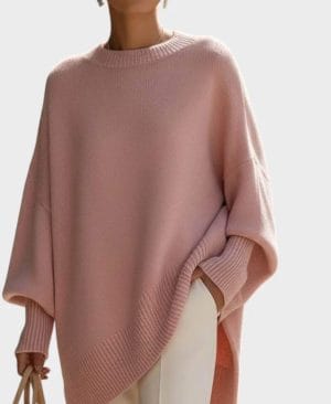<h1 class="product_title entry-title">Thick Round Neck Women's Loose All-matching Knitted Pullover Sweater</h1> - Image 3