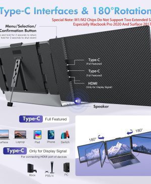 <h1 class="product_title entry-title">Laptop Screen Extender 14 Inch FHD IPS Portable Dual Triple Monitor Display USB C HDMI</h1> - Image 6