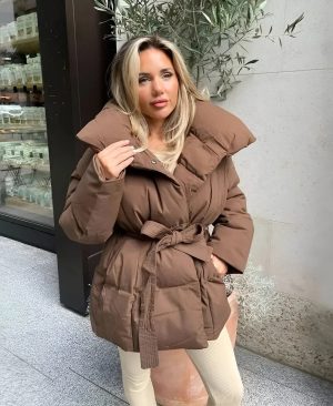 <h1 class="product_title entry-title">Winter Thickened Jacket Fashion Lapel Cotton Coat With Belt Warm Casual Top Outwear Women's Clothing</h1> - Image 6