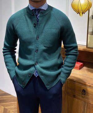 ⁦<h1 class="product_title entry-title">قميص محبوك ضيق بألوان صلبة بياقة دائرية وكنزة ضيقة وملابس خارجية</h1>⁩ - الصورة ⁦3⁩