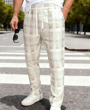 ⁦<h1 class="product_title entry-title">سروال رجال خفيف الوزن بقصة فضفاضة عصرية بأسلوب عمل بسيط رياضي واسع الساقين</h1>⁩ - الصورة ⁦8⁩