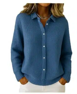 <h1 class="product_title entry-title">Casual Fashion Button Knitted Lapel Sweater For Women</h1> - Image 2