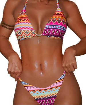 ⁦<h1 class="product_title entry-title">بيكيني مثلث برباط قابل للتعديل بخصر مطبوع - بدلة سباحة مكونة من قطعتين</h1>⁩ - الصورة ⁦5⁩