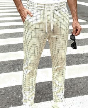 ⁦<h1 class="product_title entry-title">سروال رجال خفيف الوزن بقصة فضفاضة عصرية بأسلوب عمل بسيط رياضي واسع الساقين</h1>⁩ - الصورة ⁦3⁩