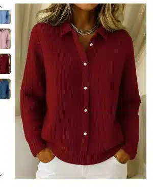 <h1 class="product_title entry-title">Casual Fashion Button Knitted Lapel Sweater For Women</h1> - Image 4