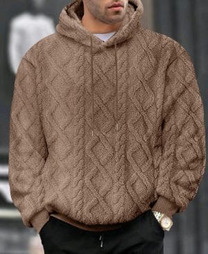 <h1 class="product_title entry-title">Men's Casual Jacquard Double-Sided Fleece Hoodie Top</h1> - Image 3