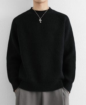 <h1 class="product_title entry-title">Chunky-knit Crew-neck Warm And Loose-fitting Sweater</h1> - Image 7