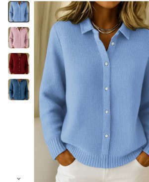 <h1 class="product_title entry-title">Casual Fashion Button Knitted Lapel Sweater For Women</h1> - Image 3