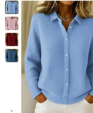 <h1 class="product_title entry-title">Casual Fashion Button Knitted Lapel Sweater For Women</h1> - Image 3