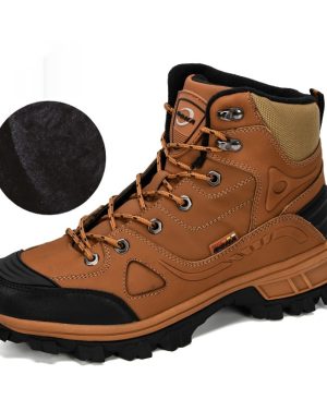 ⁦<h1 class="product_title entry-title">أحذية شتوية سميكة للرجال عالية الساق بطانة فleece مضادة للانزلاق بحجم كبير</h1>⁩ - الصورة ⁦3⁩