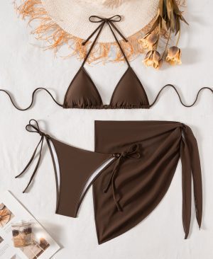 ⁦<h1 class="product_title entry-title">بيكيني ملحقات ملونة موحدة للنساء - مجموعة ثلاثية القطع</h1>⁩ - الصورة ⁦6⁩