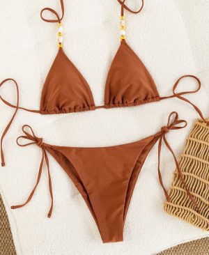 ⁦<h1 class="product_title entry-title">بيكيني مقسوم بلون موحد مع حمالة خرز</h1>⁩ - الصورة ⁦5⁩