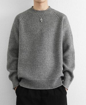 <h1 class="product_title entry-title">Chunky-knit Crew-neck Warm And Loose-fitting Sweater</h1> - Image 9