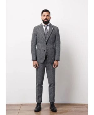 ⁦<h1 class="product_title entry-title">بليزر هيرينغبون من الصوف بأسلوب بريطاني للرجال - ملابس رسمية ذات حجم زائد - بدلة للأعمال والأزياء</h1>⁩ - الصورة ⁦4⁩