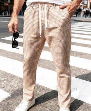 ⁦<h1 class="product_title entry-title">سروال رجال خفيف الوزن بقصة فضفاضة عصرية بأسلوب عمل بسيط رياضي واسع الساقين</h1>⁩ - الصورة ⁦7⁩