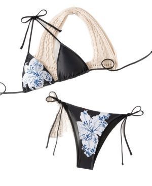 <h1 class="product_title entry-title">Triangle Cup Printed Lace-Up Bikini Two-Piece Swimsuit</h1> - Image 6