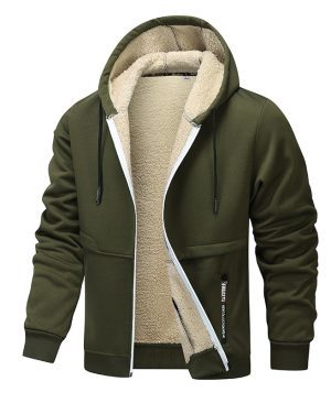 ⁦<h1 class="product_title entry-title">هودي كاجوال للرجال سميك من فليس مع بطانة شيربا سميكة جاكيت بغطاء رأس بسحاب ملابس شتوية</h1>⁩ - الصورة ⁦7⁩