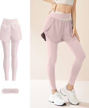 <h1 class="product_title entry-title">New Color-block Faux Two-piece Yoga Pants With Side Pockets</h1> - Image 10