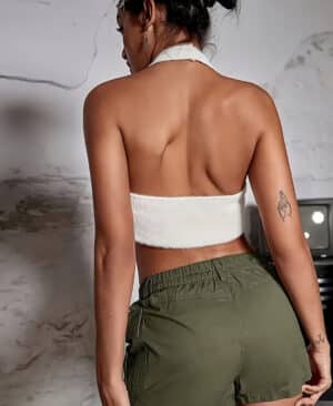 <h1 class="product_title entry-title">Elastic-waist Cargo Shorts With Pockets Casual Pants</h1> - Image 7