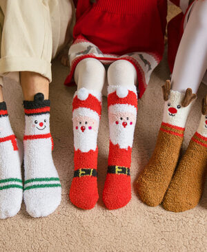 <h1 class="product_title entry-title">Child Christmas Socks Winter No-shedding Cute Elk Elk Santa Claus Snowman Sleeping Floor Coral Fleece Socks</h1> - Image 6