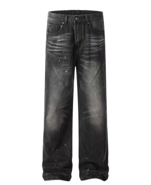 <h1 class="product_title entry-title">New American-style Retro High-street Black Tie-dye Straight-leg Jeans</h1> - Image 6