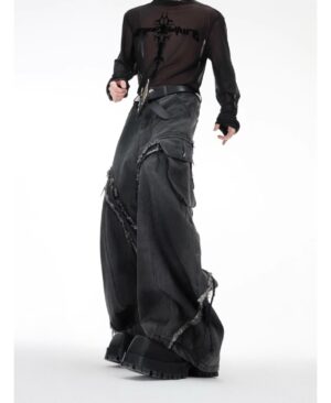 <h1 class="product_title entry-title">Avant-garde, Retro-style Jeans With Multiple Pockets</h1> - Image 6