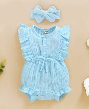 <h1 class="product_title entry-title">Lace Sleeve Double-Sided Ruffled Triangle Romper</h1> - Image 6