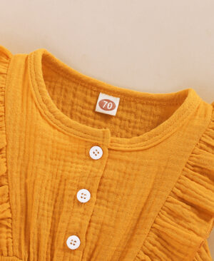 <h1 class="product_title entry-title">Lace Sleeve Double-Sided Ruffled Triangle Romper</h1> - Image 3