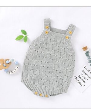 <h1 class="product_title entry-title">Solid Color Sling Baby Dress Baby Knitted Cotton One-Piece</h1> - Image 5