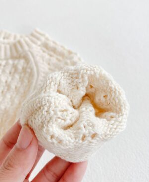 ⁦<h1 class="product_title entry-title">فستان هاربي طويل الأكمام للبنات الرضع مع حزام خصر محبوك</h1>⁩ - الصورة ⁦5⁩