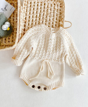 ⁦<h1 class="product_title entry-title">فستان هاربي طويل الأكمام للبنات الرضع مع حزام خصر محبوك</h1>⁩ - الصورة ⁦4⁩